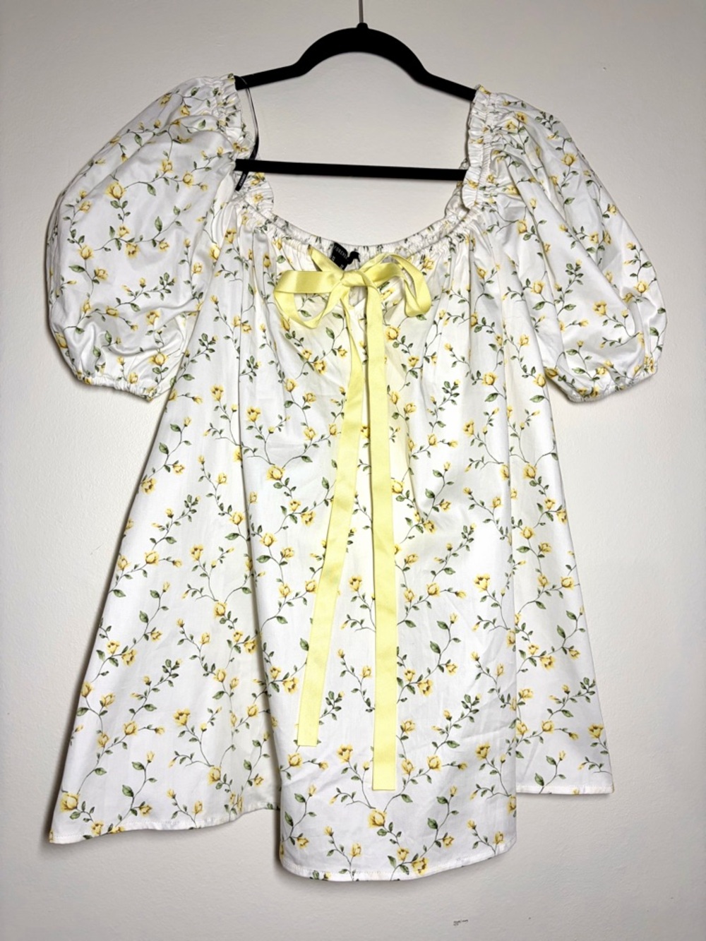 NEW Floral Print Puff-Sleeve Top Blouse Short Sleeve